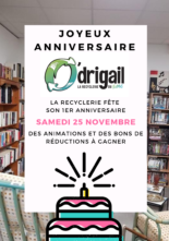1er anniversaire de la recyclerie le 25 novembre 2023
