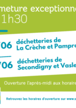 Fermeture exceptionnelle de certaines déchetteries à 11h30, le 17 et 18 juin