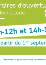 Déchetteries – Fin des horaires d’été